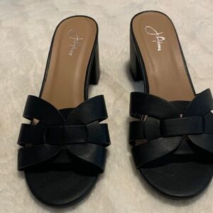 Chic Black Mules by J. Adams